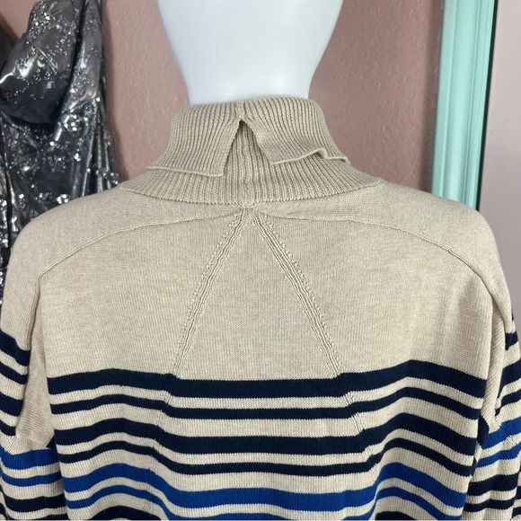 NWT Rag & Bone Ann Striped Turtleneck Sweater in Oatmeal Multi - Picture 11 of 13